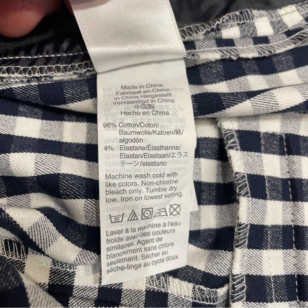 NEW J.Crew Women's Sz 10 Remi Gingham Cropped Blue White Pants Spring Summer NWT - Picture 9 of 12